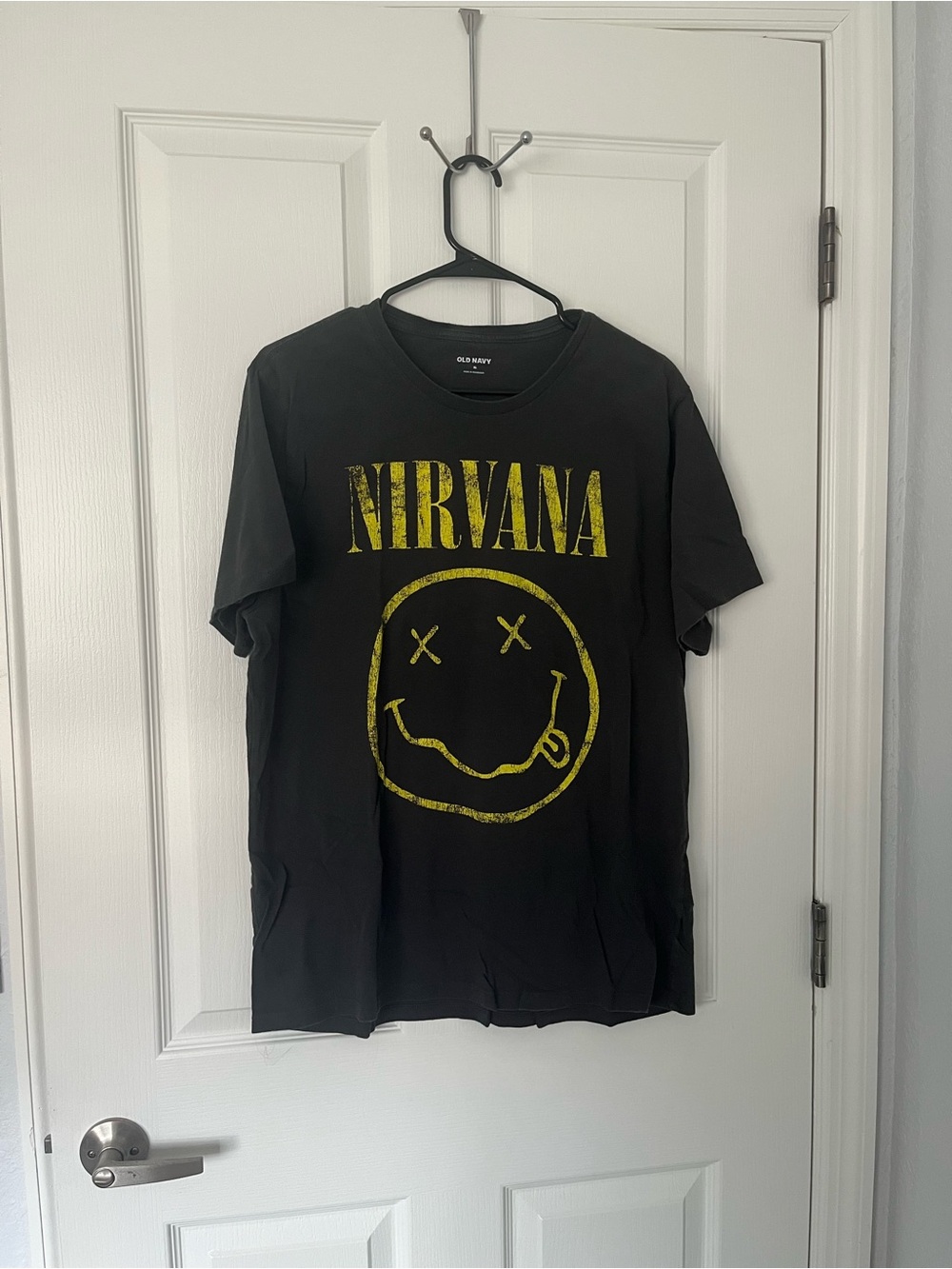 Nirvana Black Tee with Yellow Smile Logo